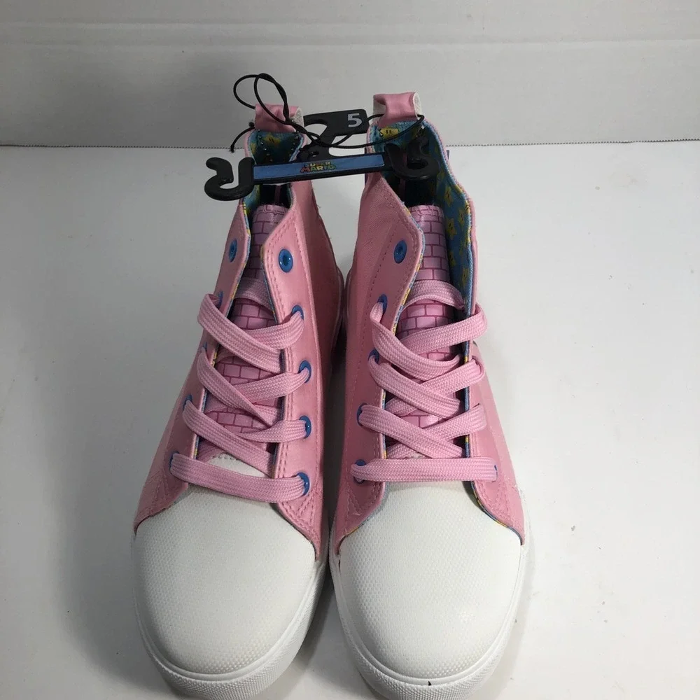 Nintendo Super Mario Princess Peach Pink High Top‎ Sneakers Girls Size 5